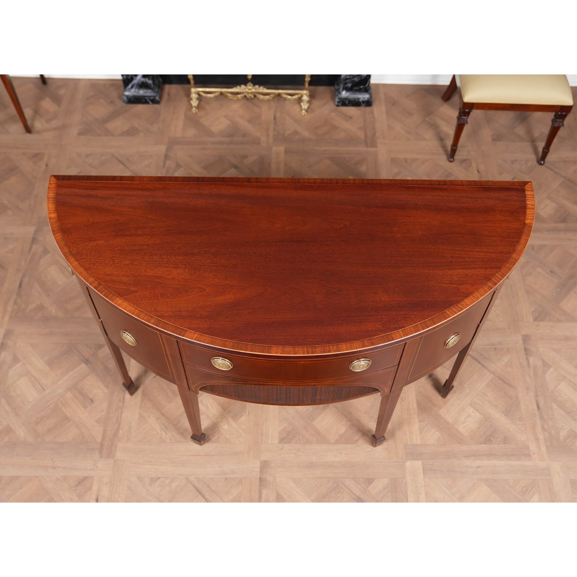 NVIN0507 Buffet vintage Demi Lune Baker en acajou en vente 4