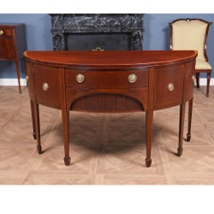 NVIN0507 Vintage Demi Lune Baker Mahogany Sideboard