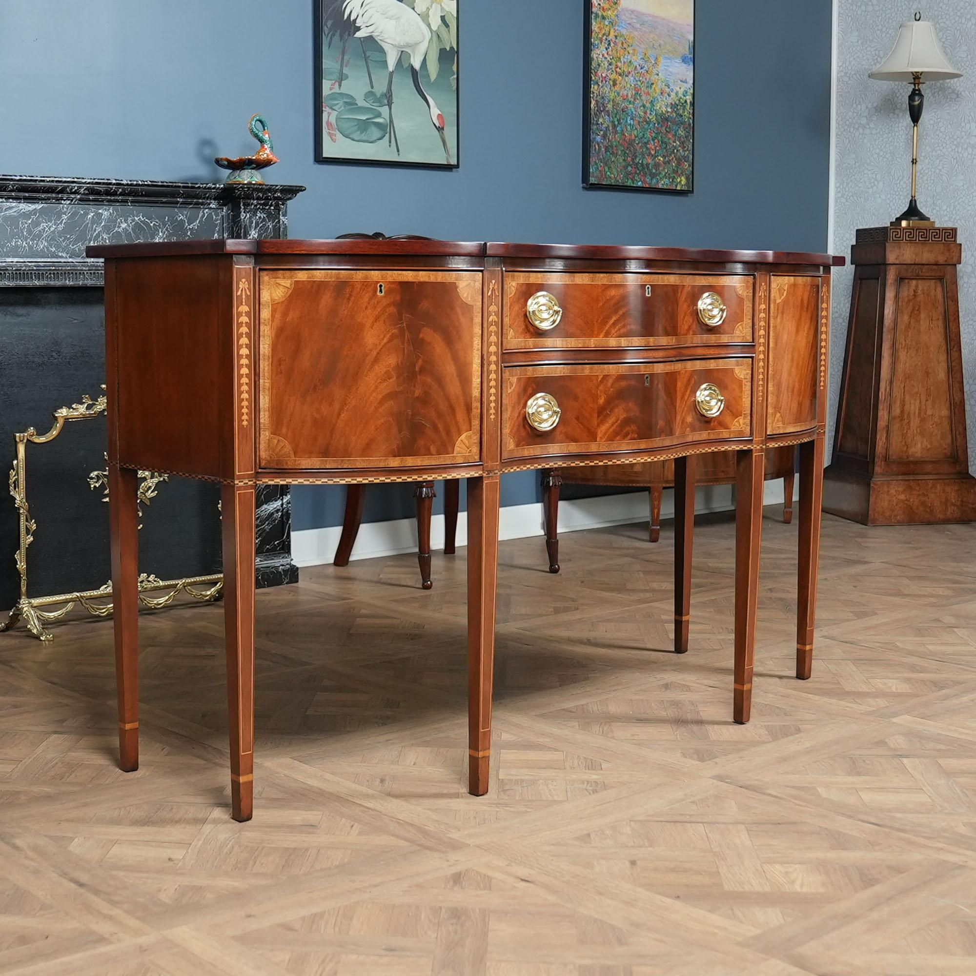 North American NVIN0512 Councill Vintage Inlaid Mahogany Sideboard For Sale