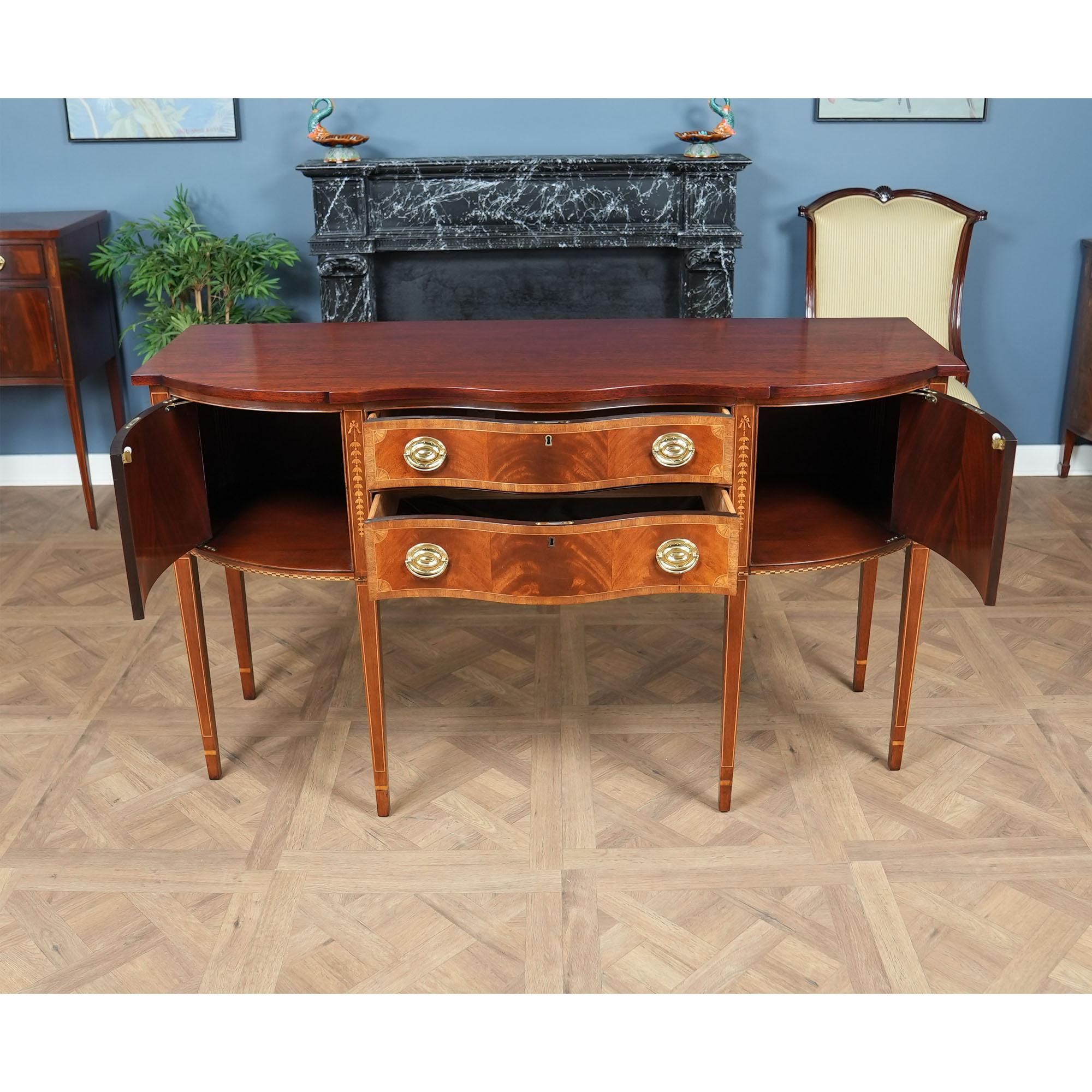 NVIN0512 Councill Vintage Inlaid Mahogany Sideboard In Good Condition For Sale In Annville, PA