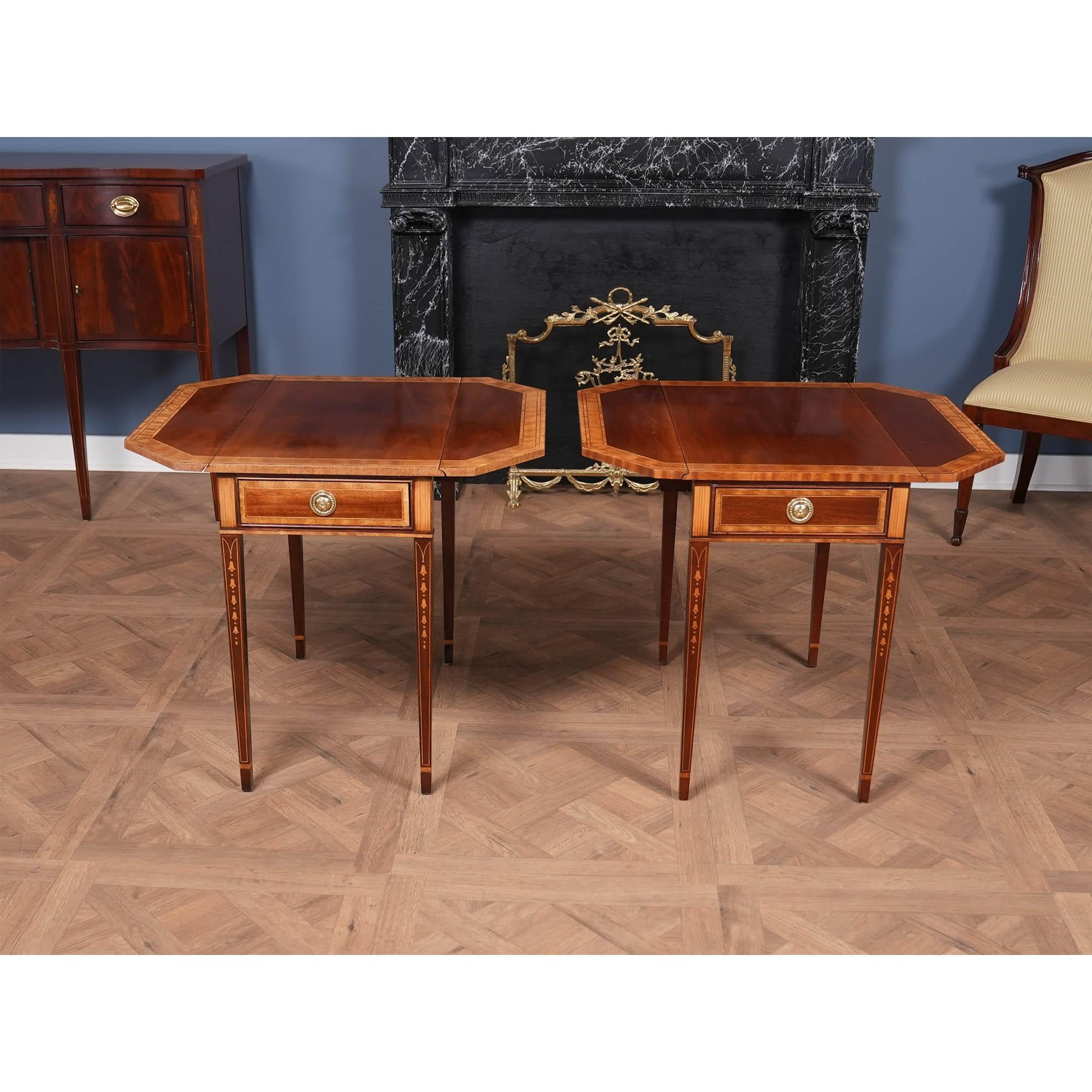 This beautiful PAIR Vintage COUNCILL Pembroke Tables will be recognizable to anyone familiar with fine antique furniture. Originally designed by Henry Herbert, 9th Earl of Pembroke, this form of table was made popular by various furniture designers