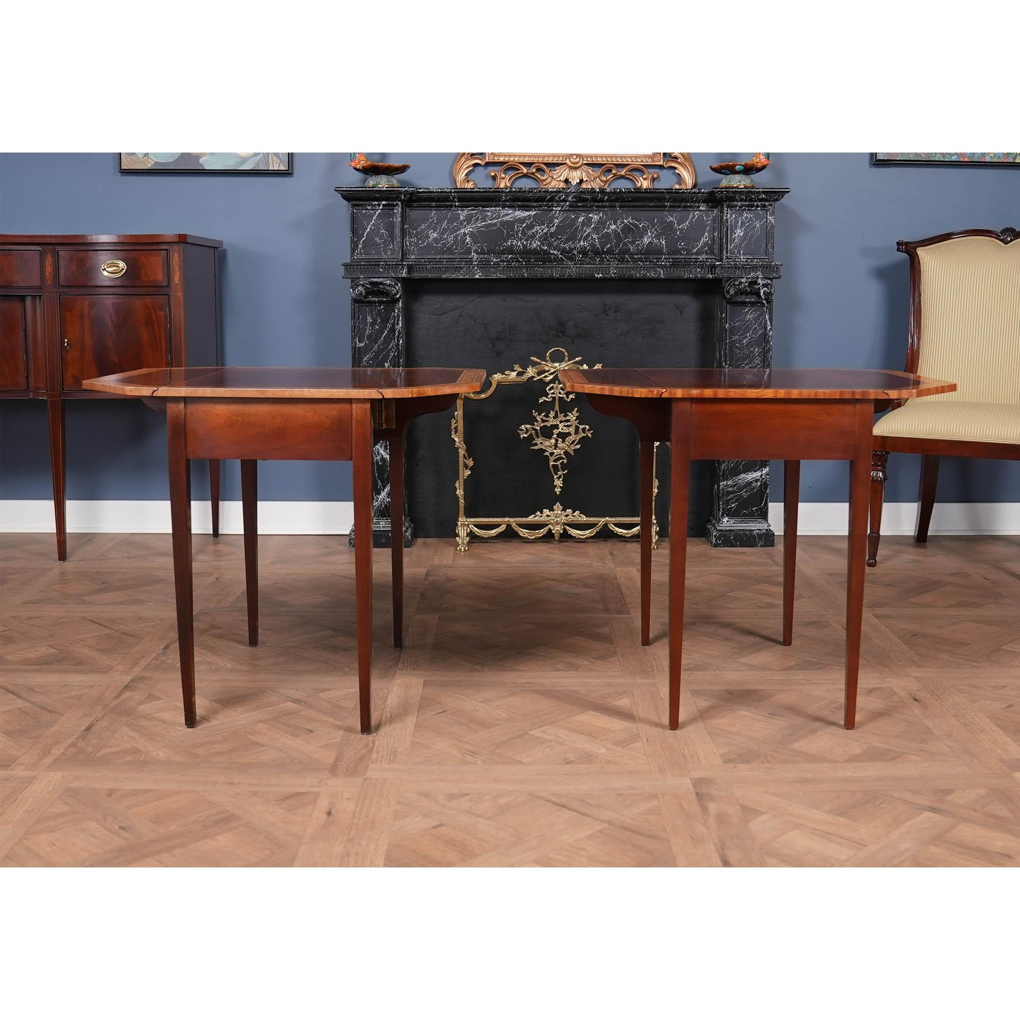 Hand-Carved NVIN0513 PAIR Vintage COUNCILL Pembroke Tables For Sale
