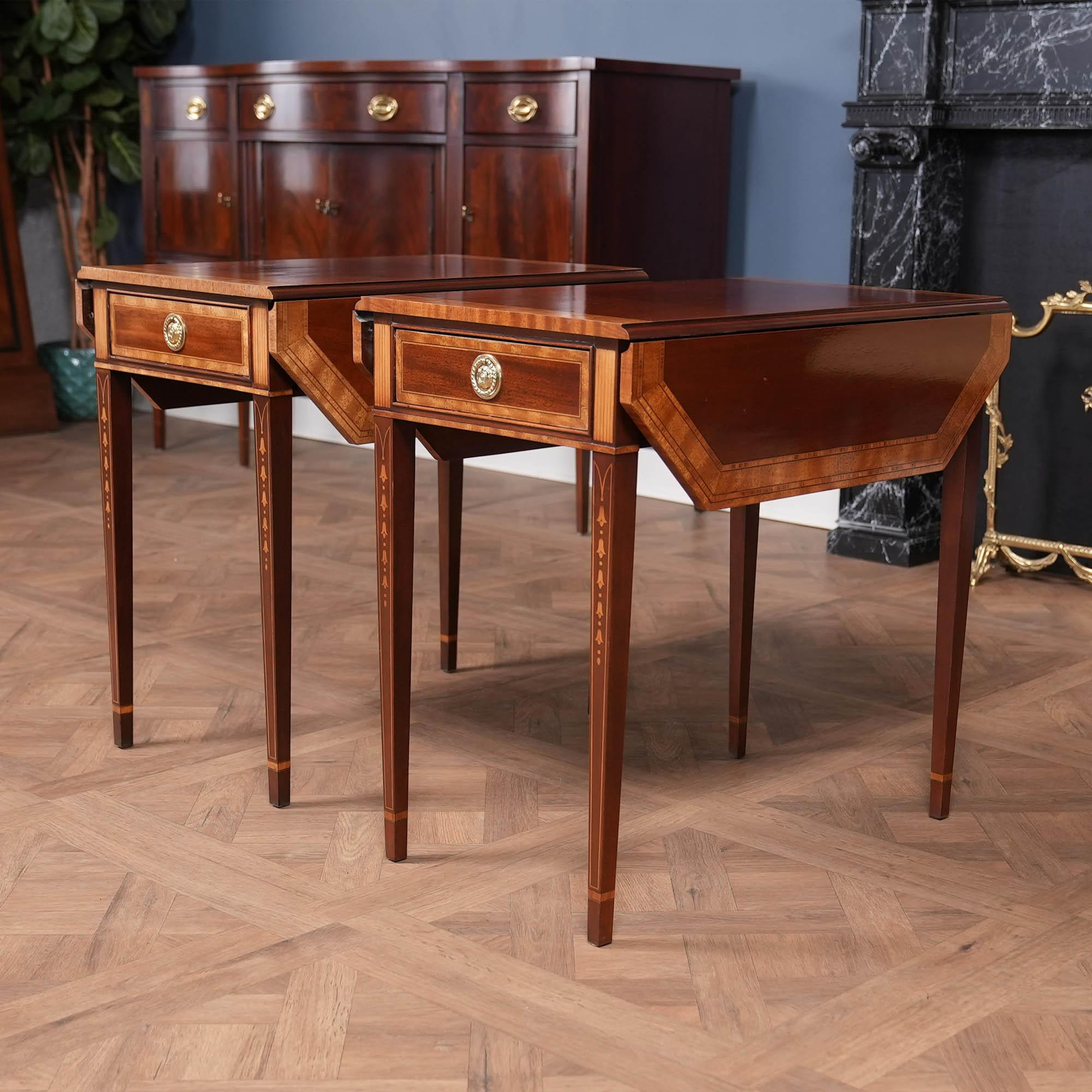 Mahogany NVIN0513 PAIR Vintage COUNCILL Pembroke Tables For Sale