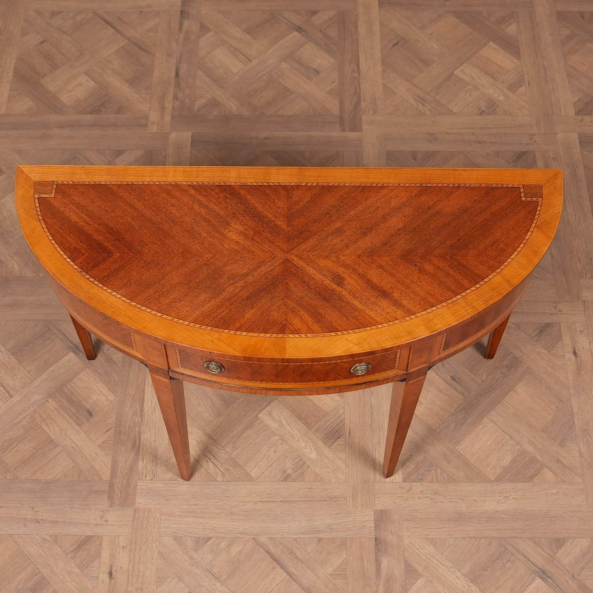 NVIN0515 Italian Inlaid Mahogany Console Table For Sale 7