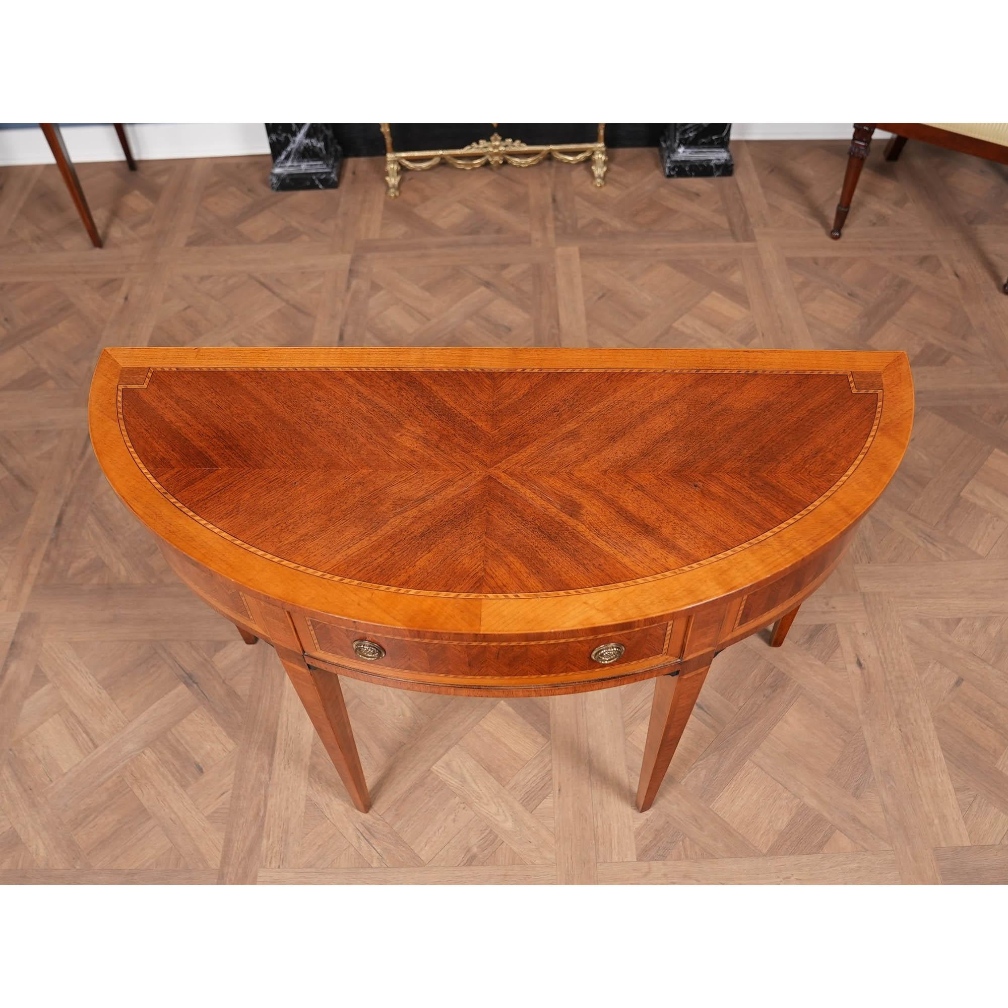 Late 20th Century NVIN0515 Italian Inlaid Mahogany Console Table For Sale