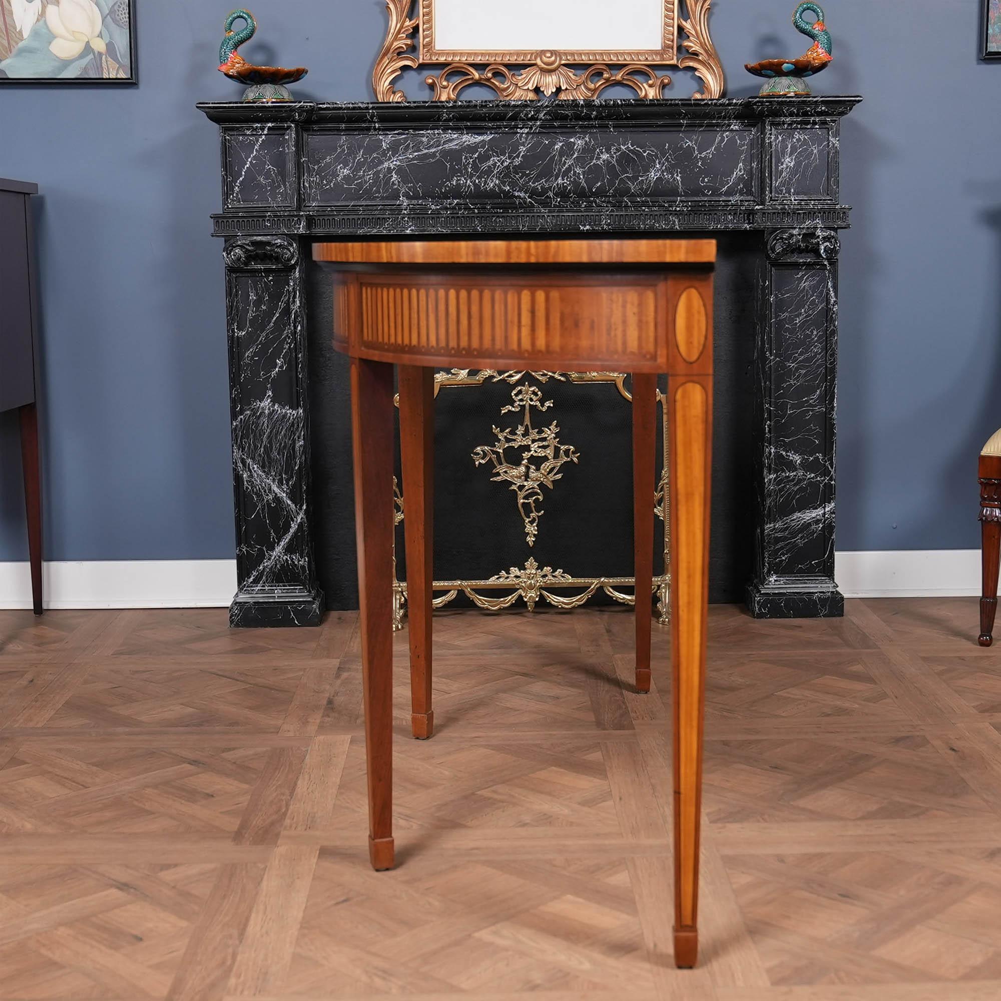 NVIN0516 Baker Inlaid Mahogany Console Table For Sale 4