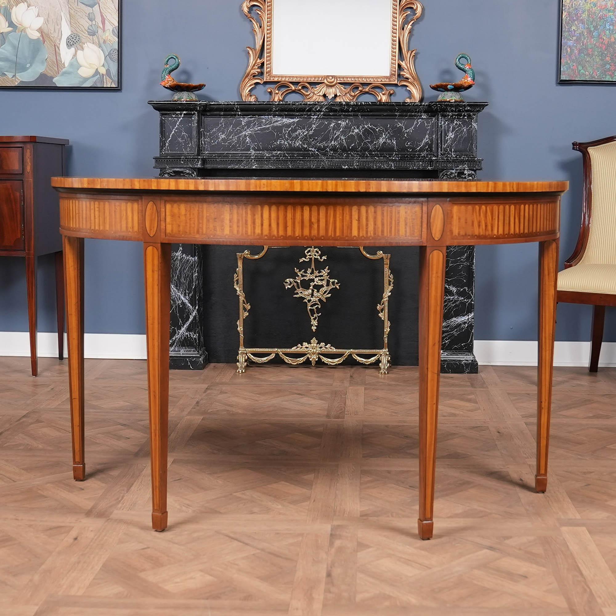Hand-Carved NVIN0516 Baker Inlaid Mahogany Console Table For Sale