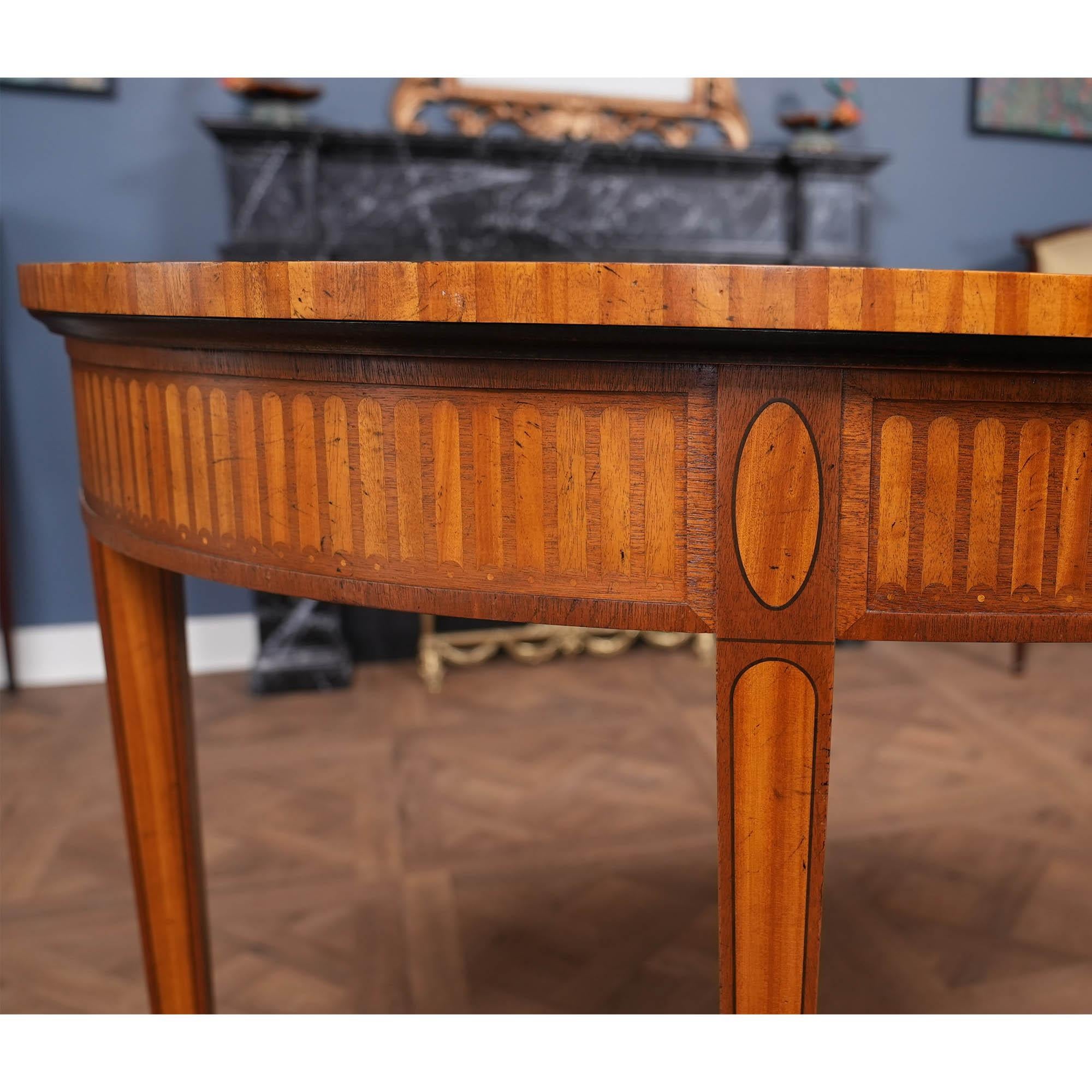 NVIN0516 Baker Inlaid Mahogany Console Table In Good Condition For Sale In Annville, PA