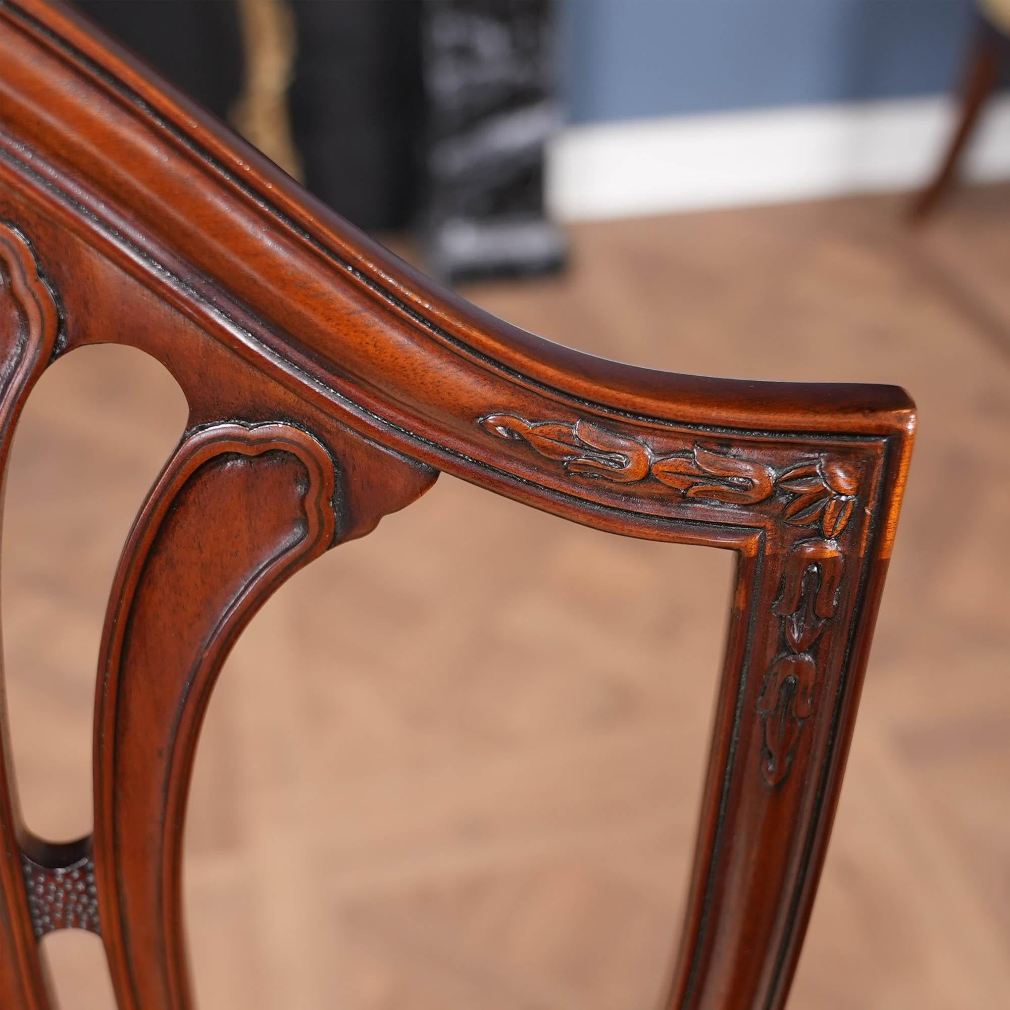 NVIN0524 Vintage Millinder Set of 4 Shieldback Chairs For Sale 5