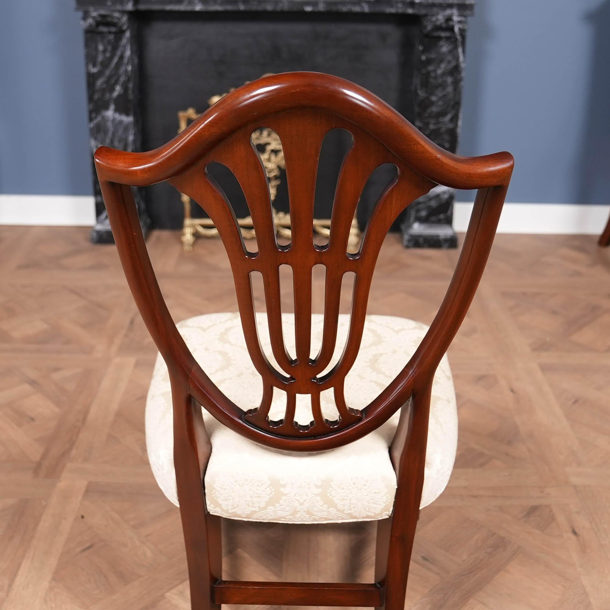 NVIN0524 Vintage Millinder Set of 4 Shieldback Chairs For Sale 7