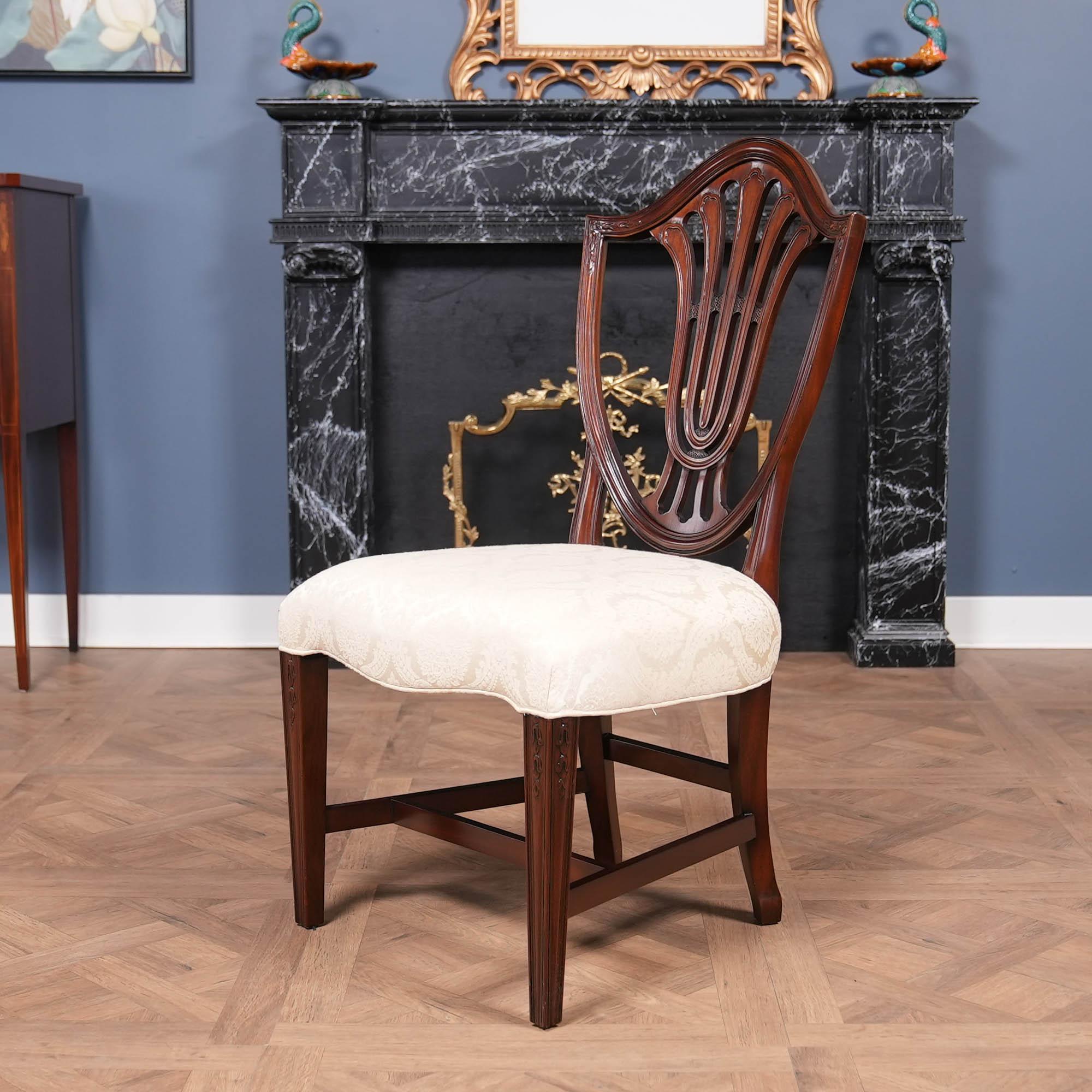 North American NVIN0524 Vintage Millinder Set of 4 Shieldback Chairs For Sale