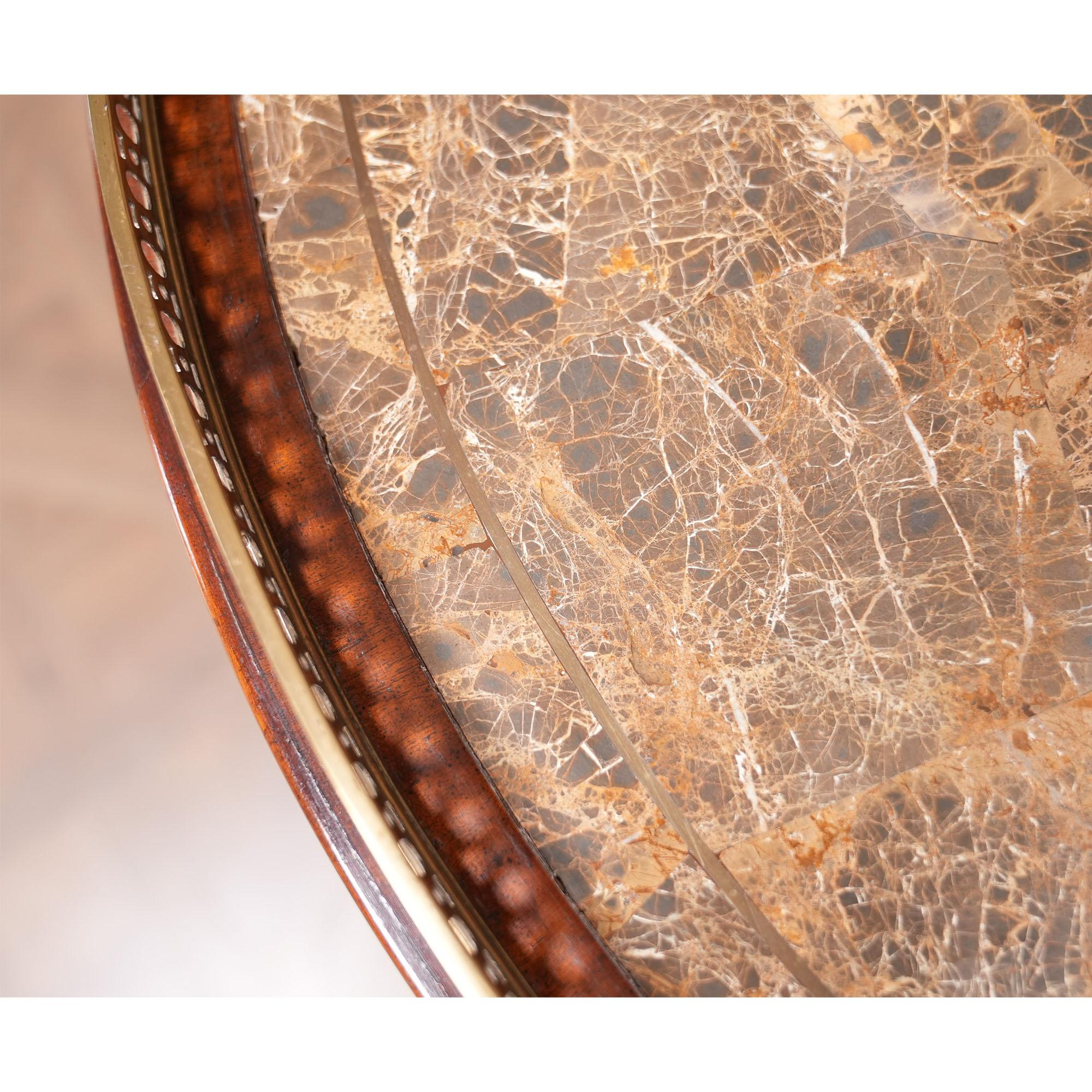 NVIN0526 Vintage Marble Top Center Table For Sale 3