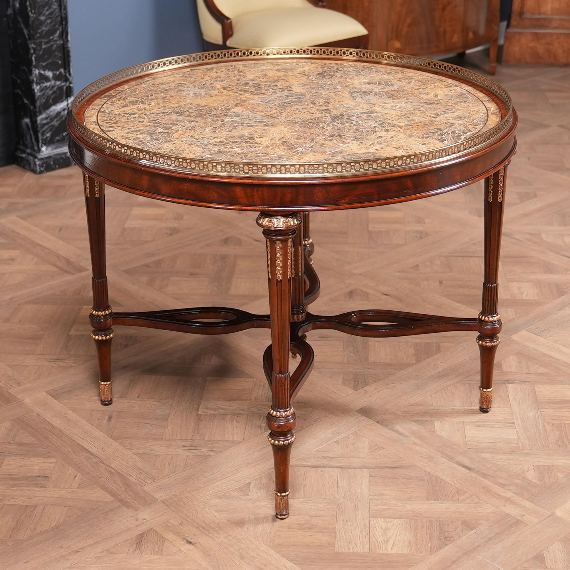 North American NVIN0526 Vintage Marble Top Center Table For Sale