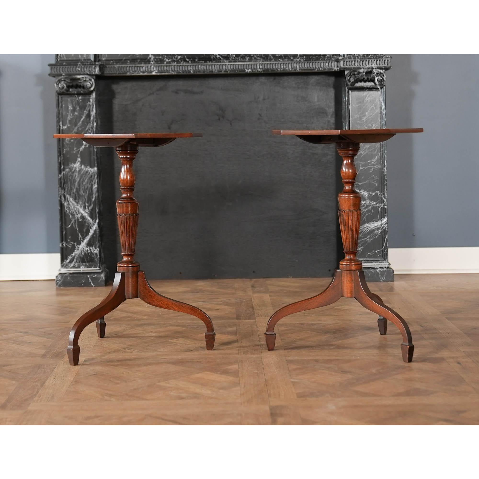 NVIN0532 PAIR Mahogany Tilt Top Tables For Sale 5