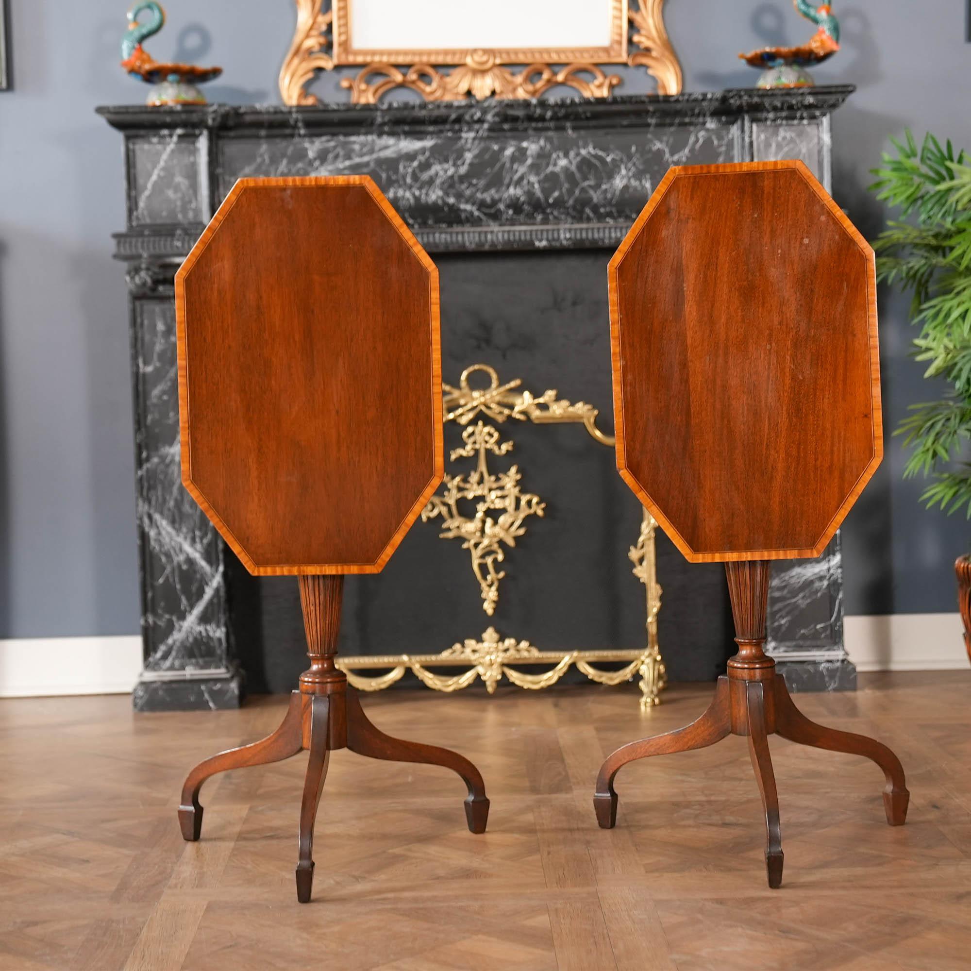 NVIN0532 PAIR Mahogany Tilt Top Tables For Sale 6