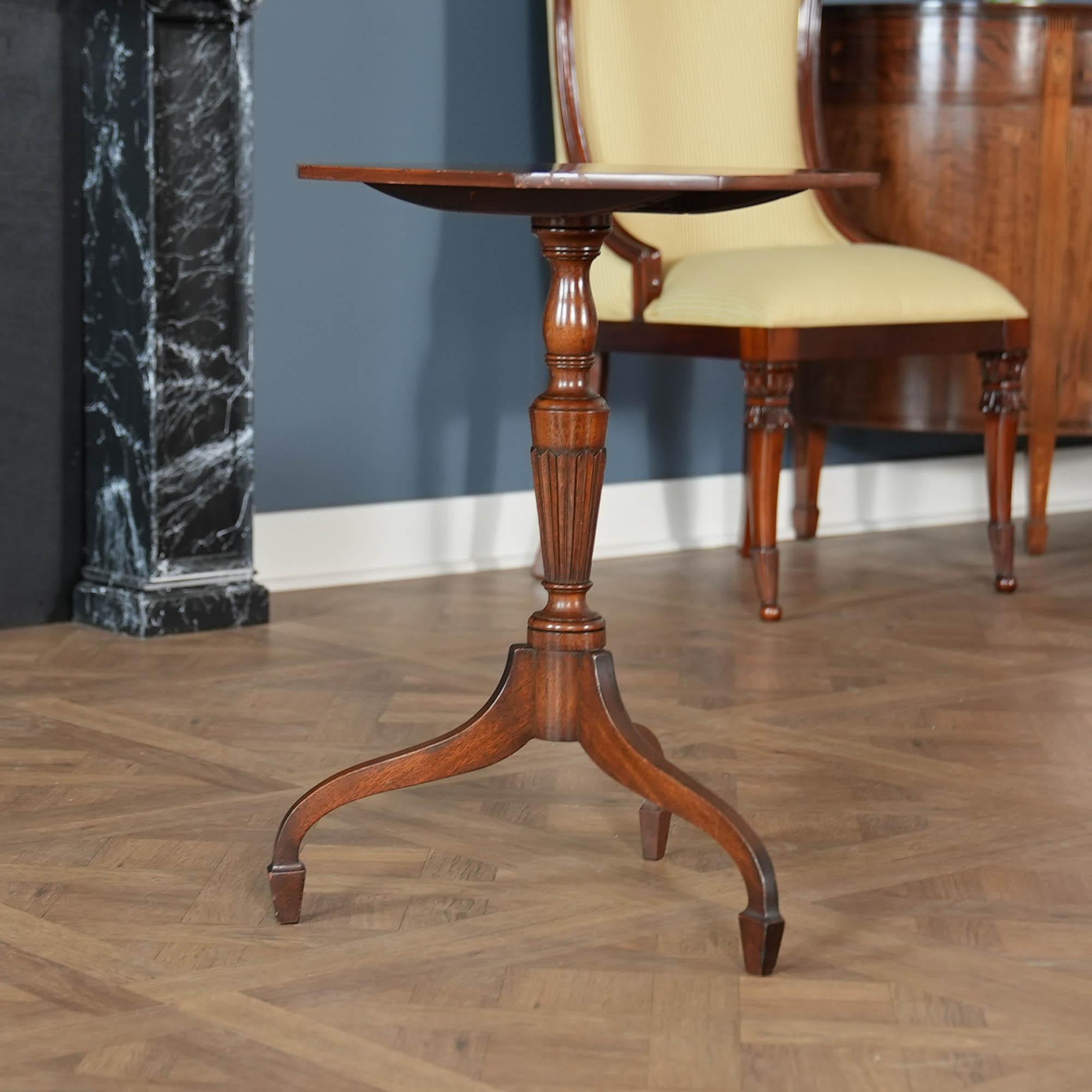 Renaissance NVIN0532 PAIR Mahogany Tilt Top Tables For Sale