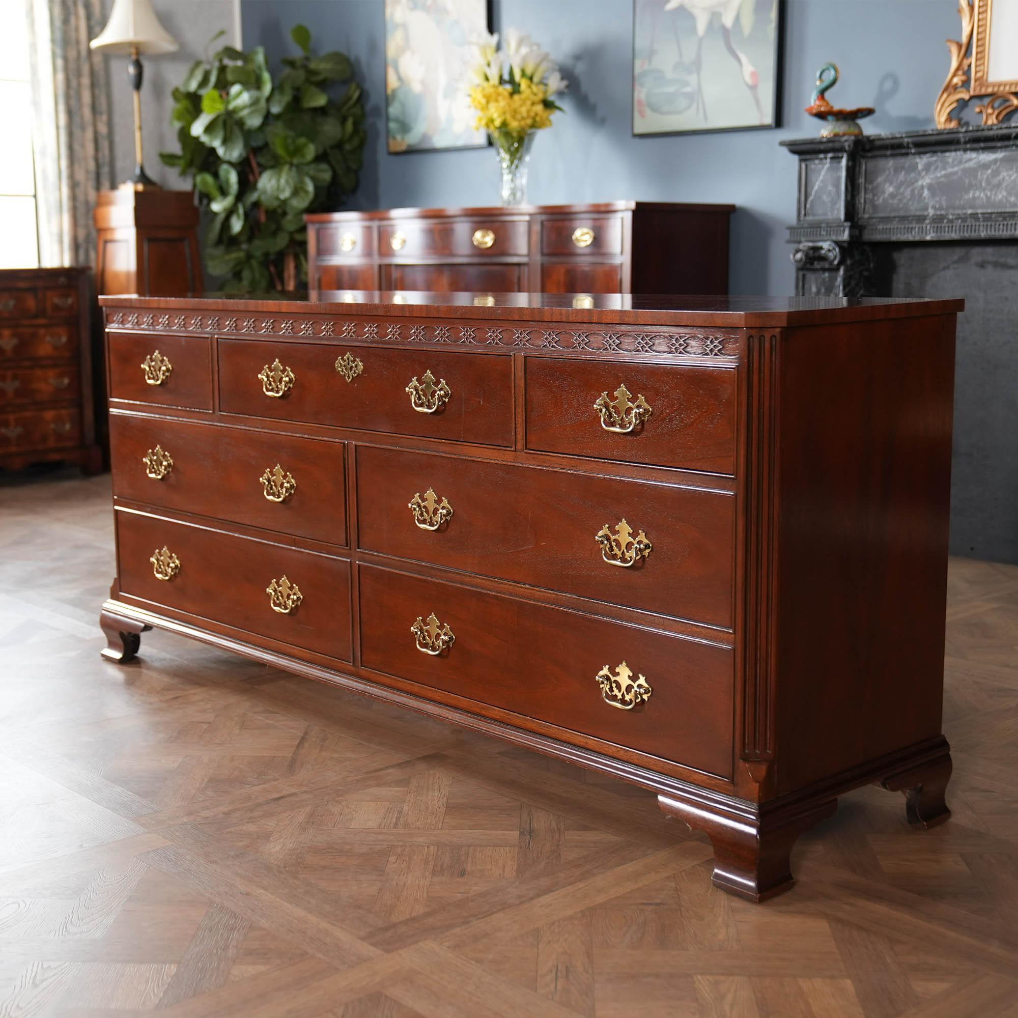 Renaissance NVIN0539 Vintage Baker Mahogany Triple Dresser For Sale