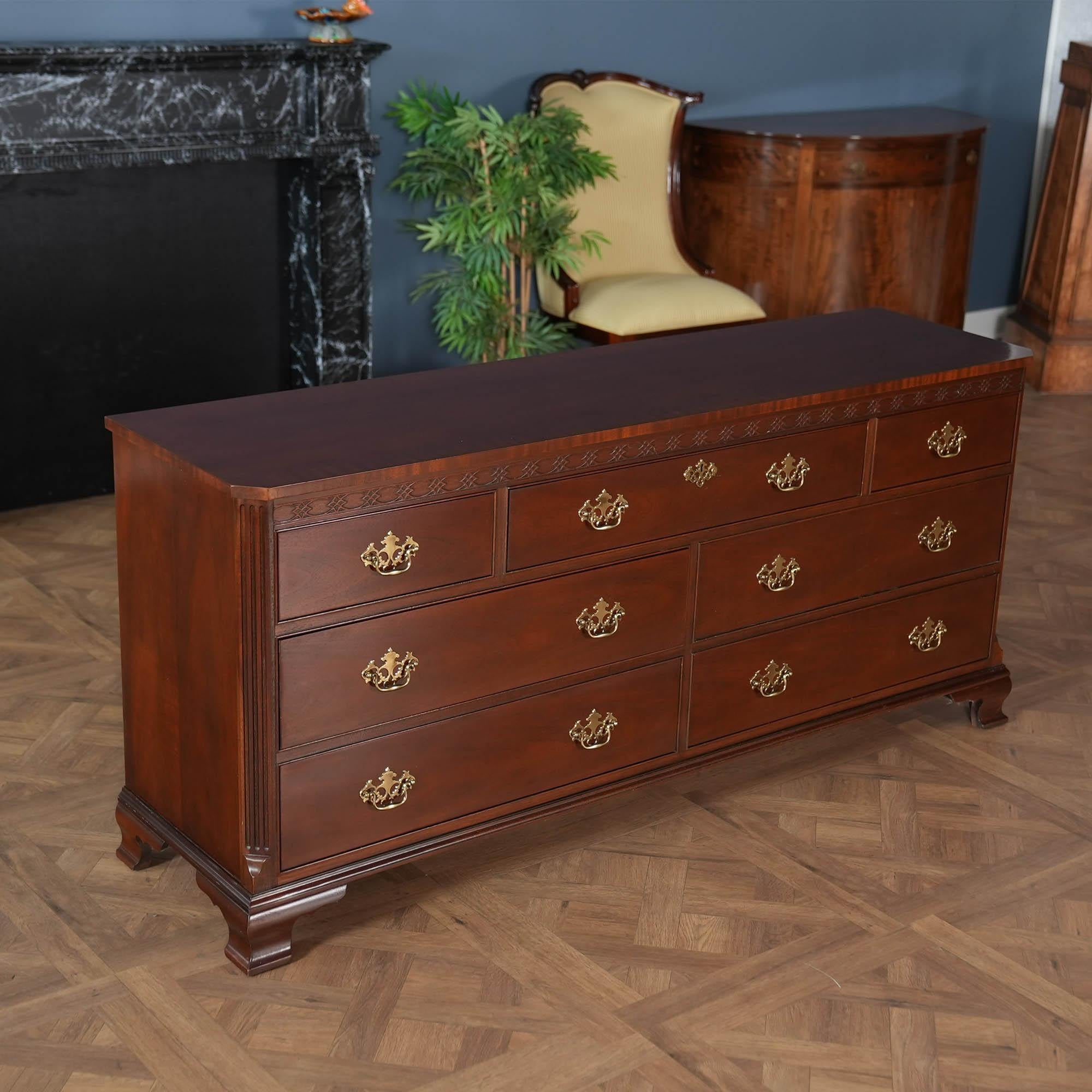 North American NVIN0539 Vintage Baker Mahogany Triple Dresser For Sale