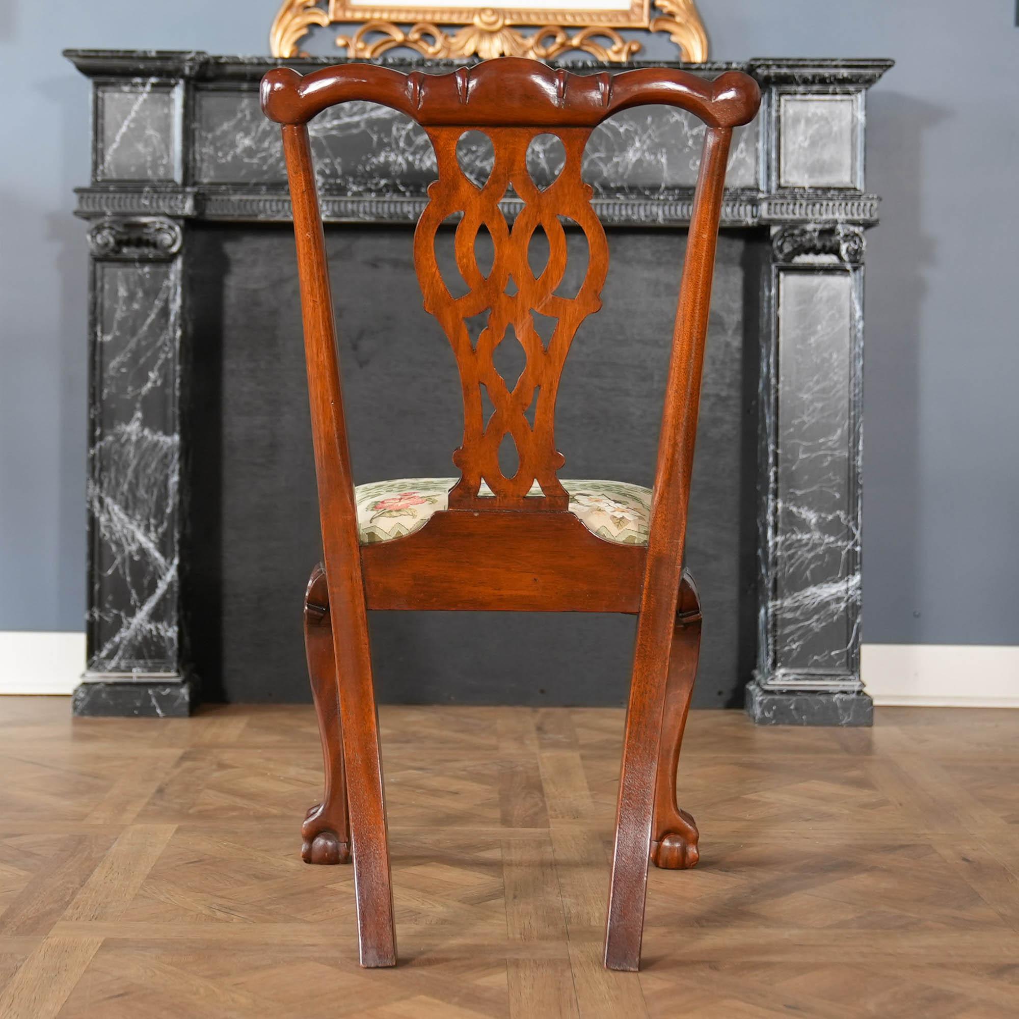 NVIN0541 Set of 10 Vintage Irish Chippendale Dining Chairs For Sale 6