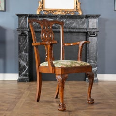 NVIN0541 Set of 10 Vintage Irish Chippendale Dining Chairs