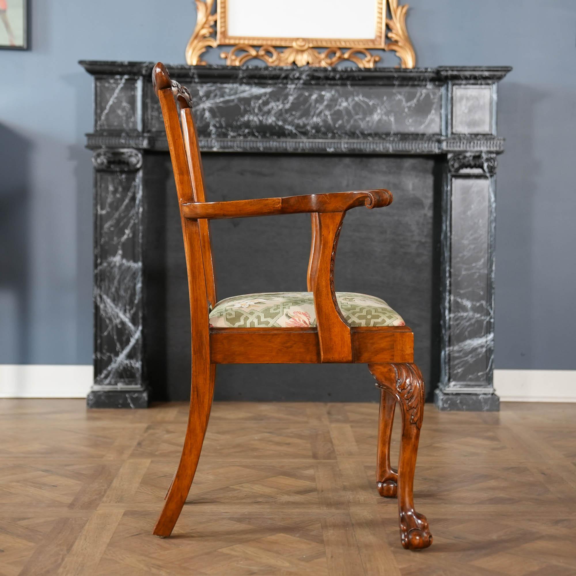 Renaissance NVIN0541 Set of 10 Vintage Irish Chippendale Dining Chairs For Sale
