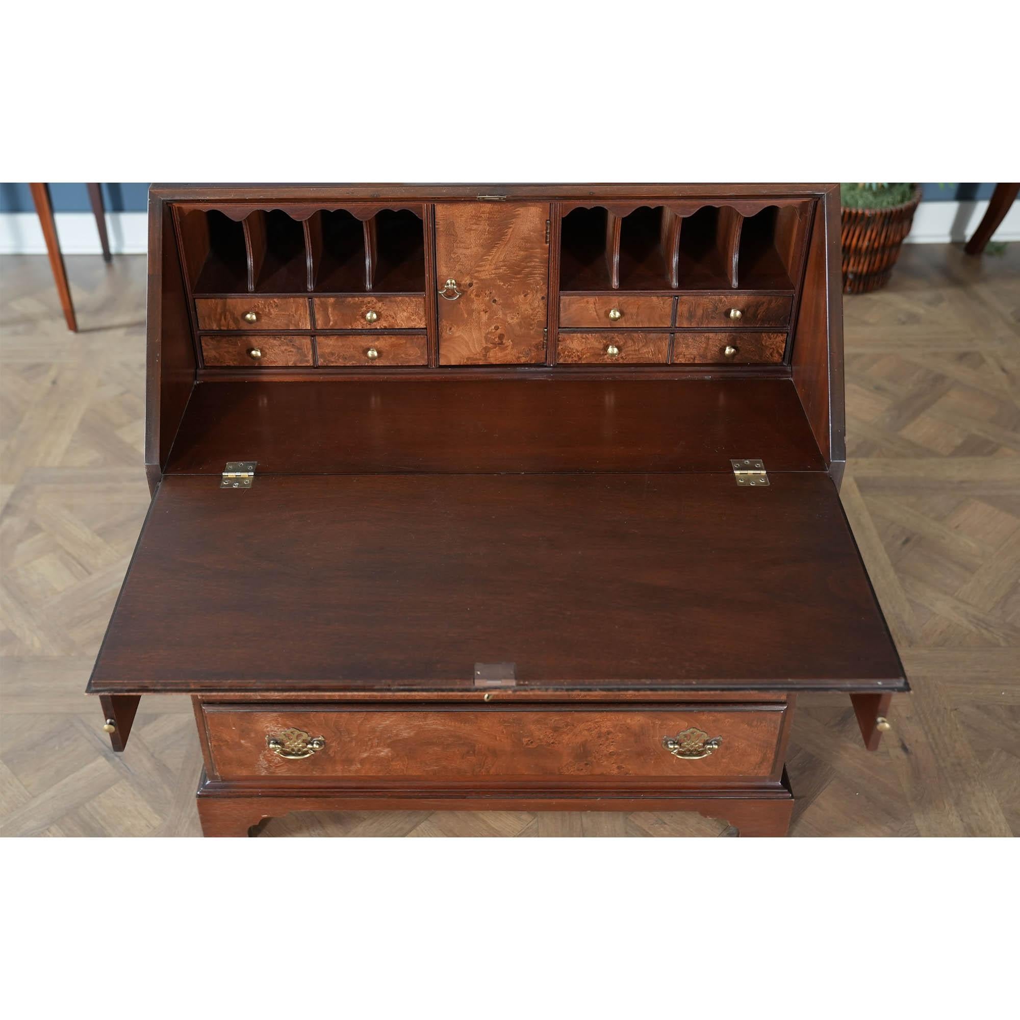 Hand-Carved NVIN0544 Vintage Hickory Furniture Secretary Desk For Sale