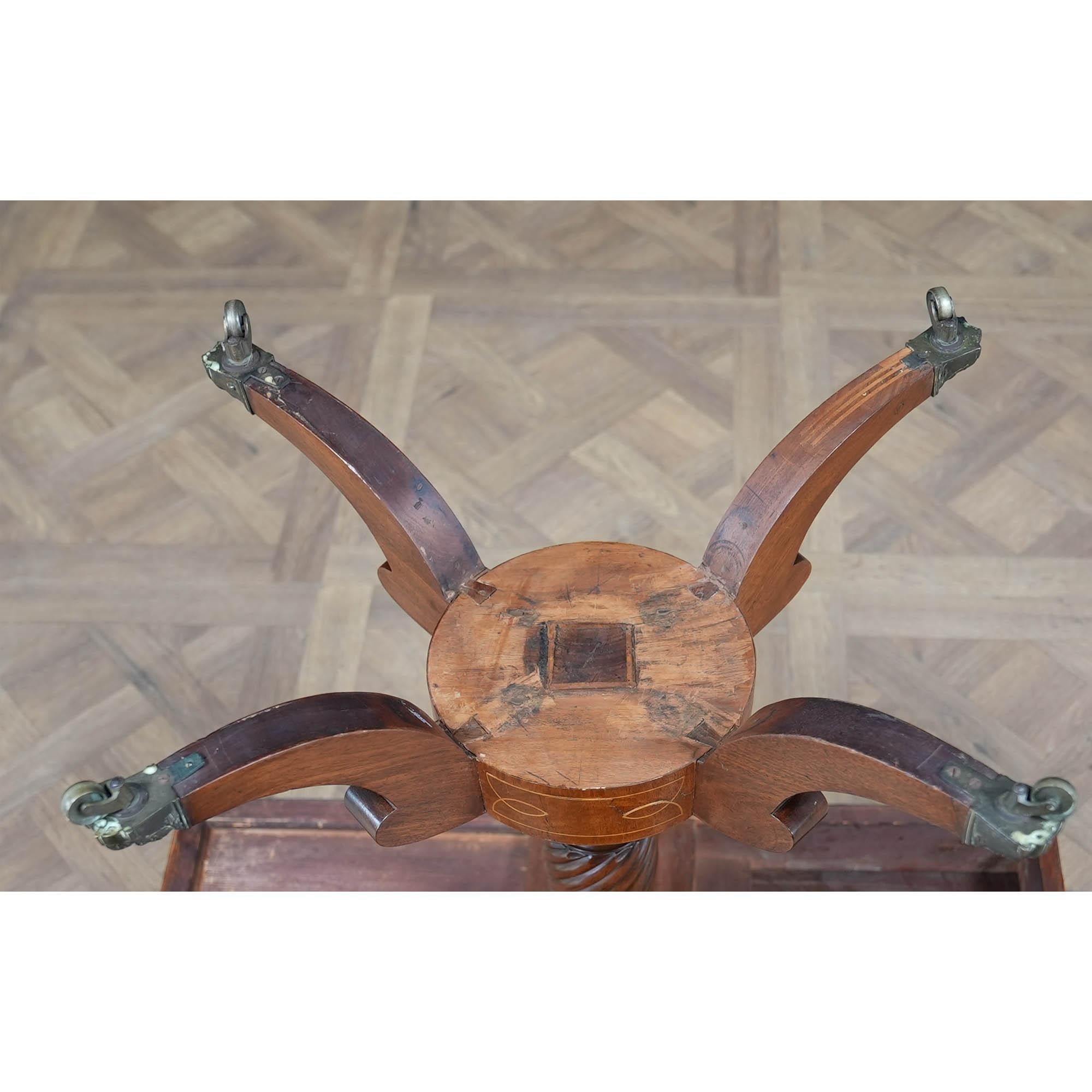 NVIN0570 Mesa de juego antigua de caoba con bandas en venta 3