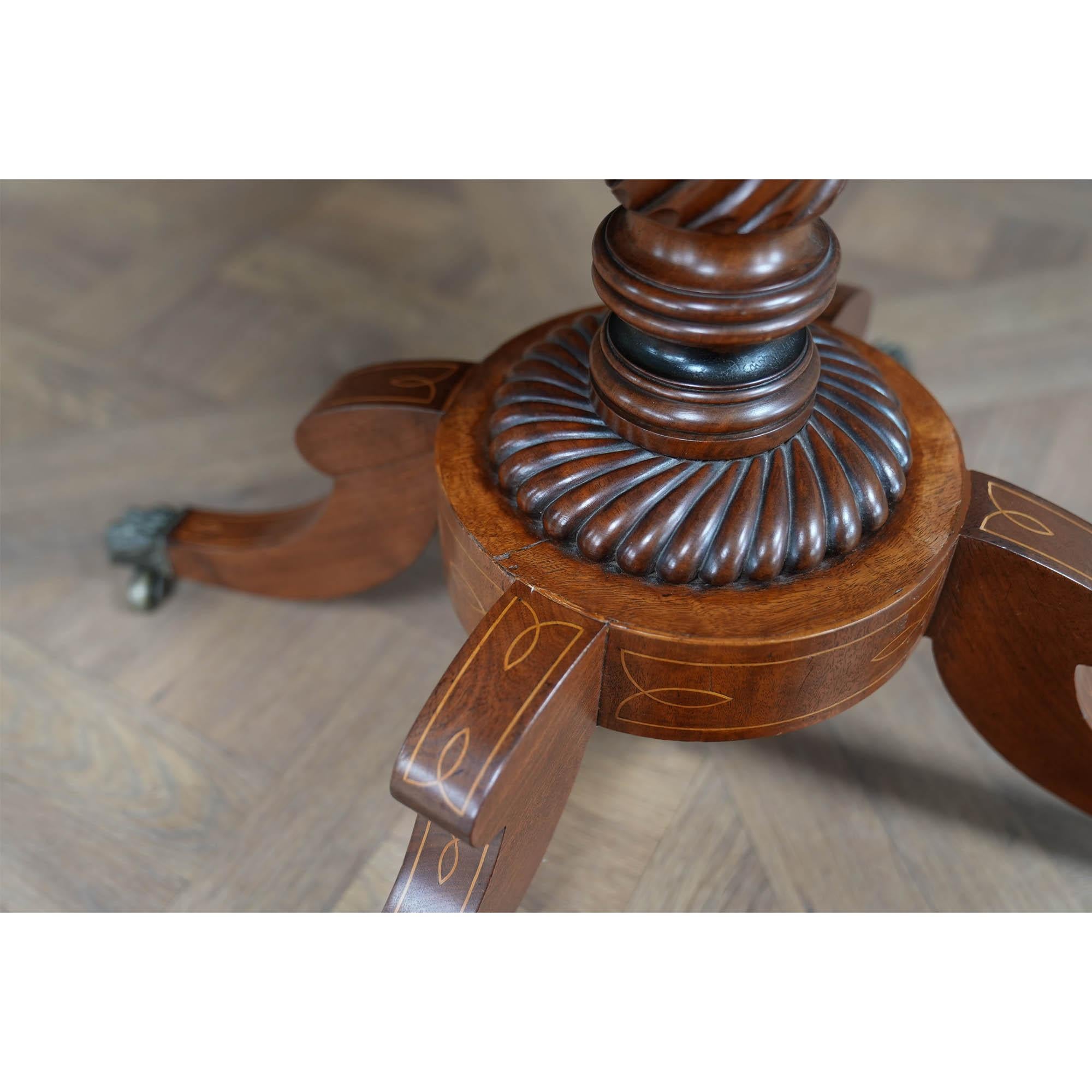 NVIN0570 Mesa de juego antigua de caoba con bandas en venta 1