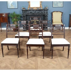 NVIN0571 Antique Set of 6 Federal Style Chairs