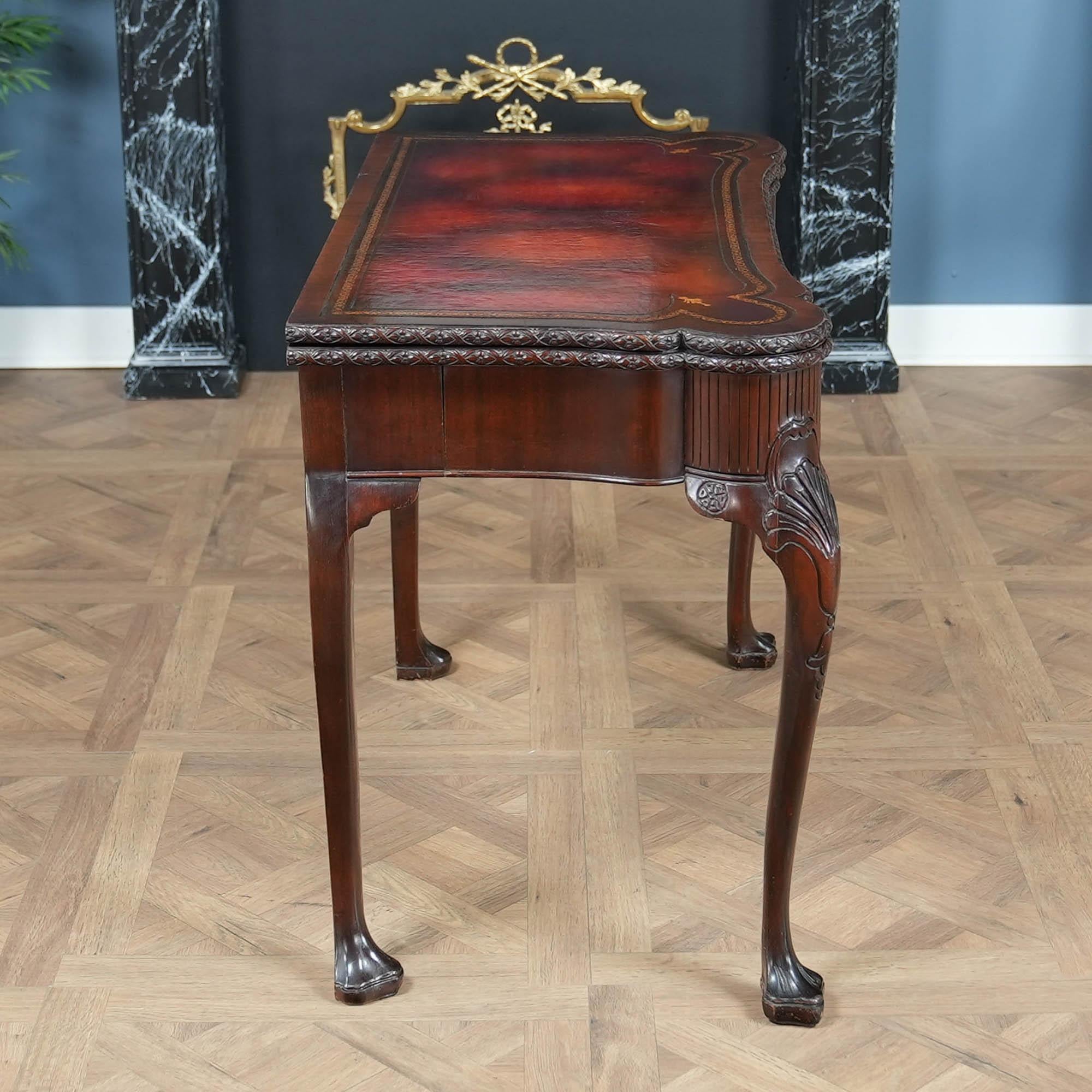 NVIN0574 Table de jeu à plateau en cuir vintage en vente 4