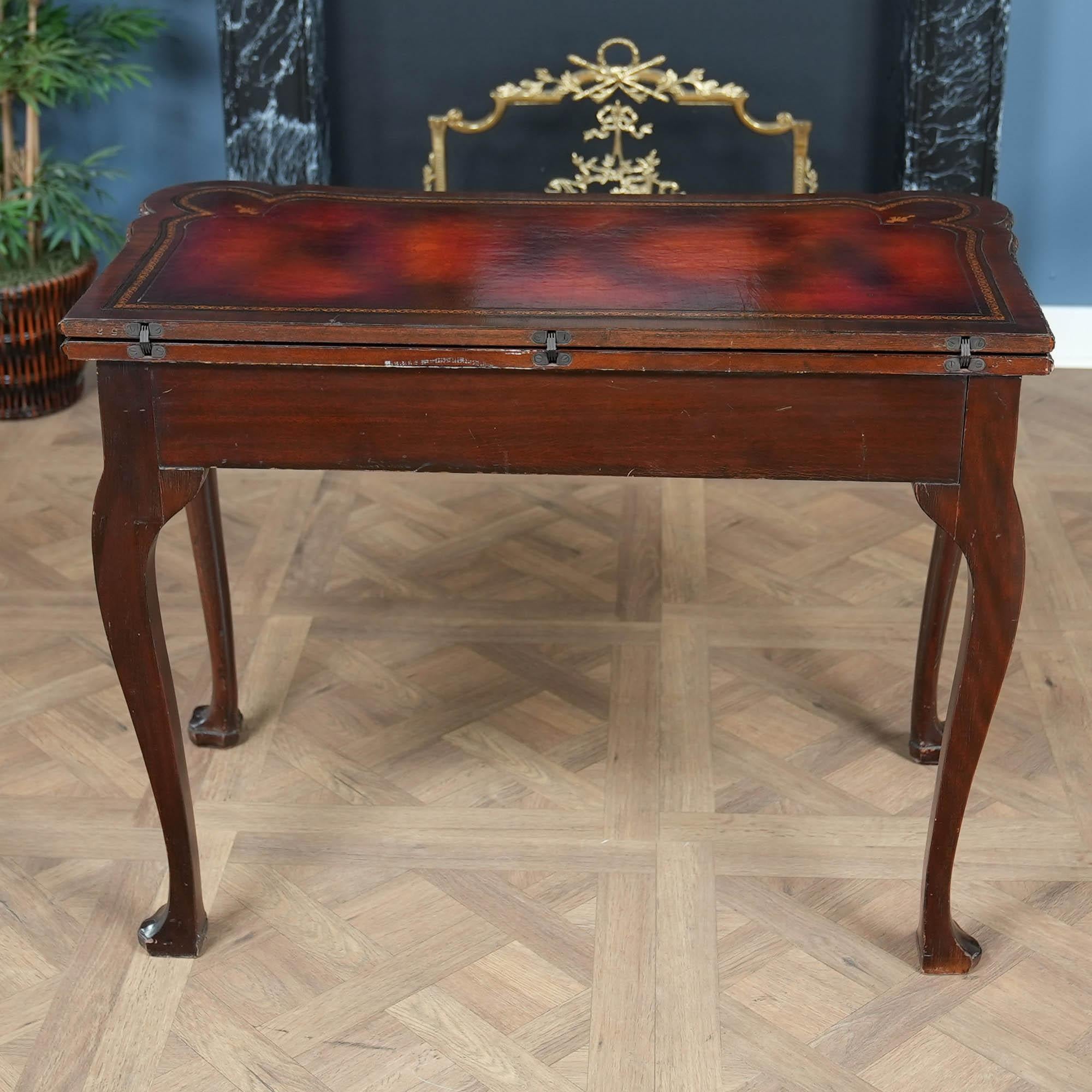 NVIN0574 Table de jeu à plateau en cuir vintage en vente 5