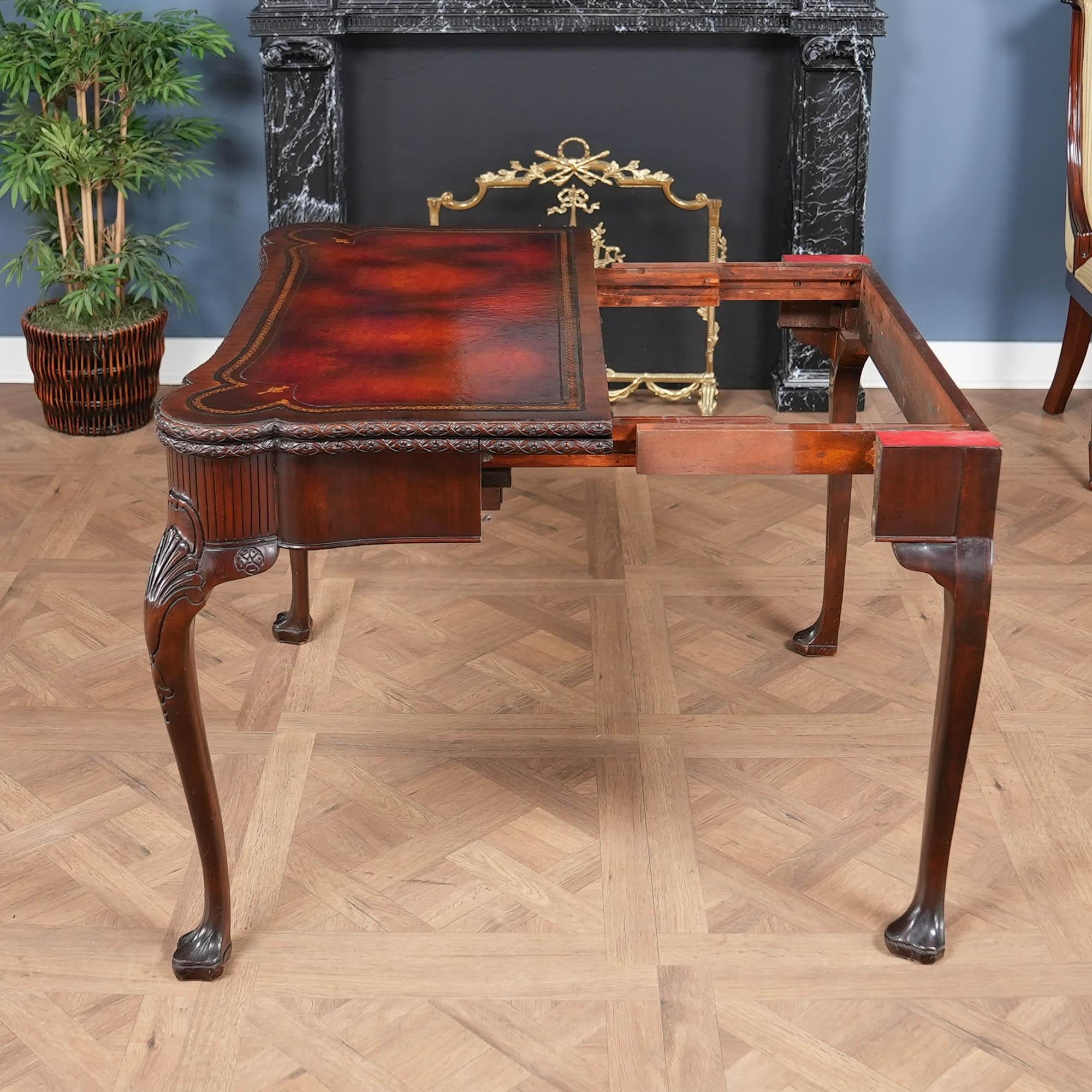 NVIN0574 Table de jeu à plateau en cuir vintage en vente 7