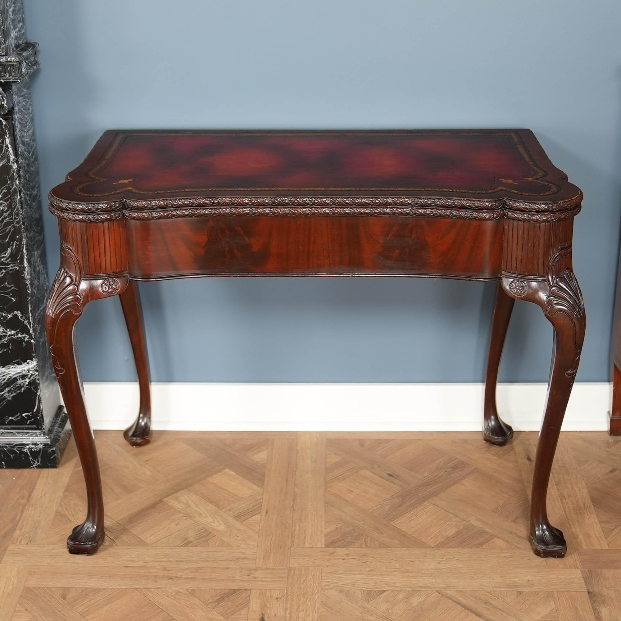 NVIN0574 Table de jeu à plateau en cuir vintage en vente 9