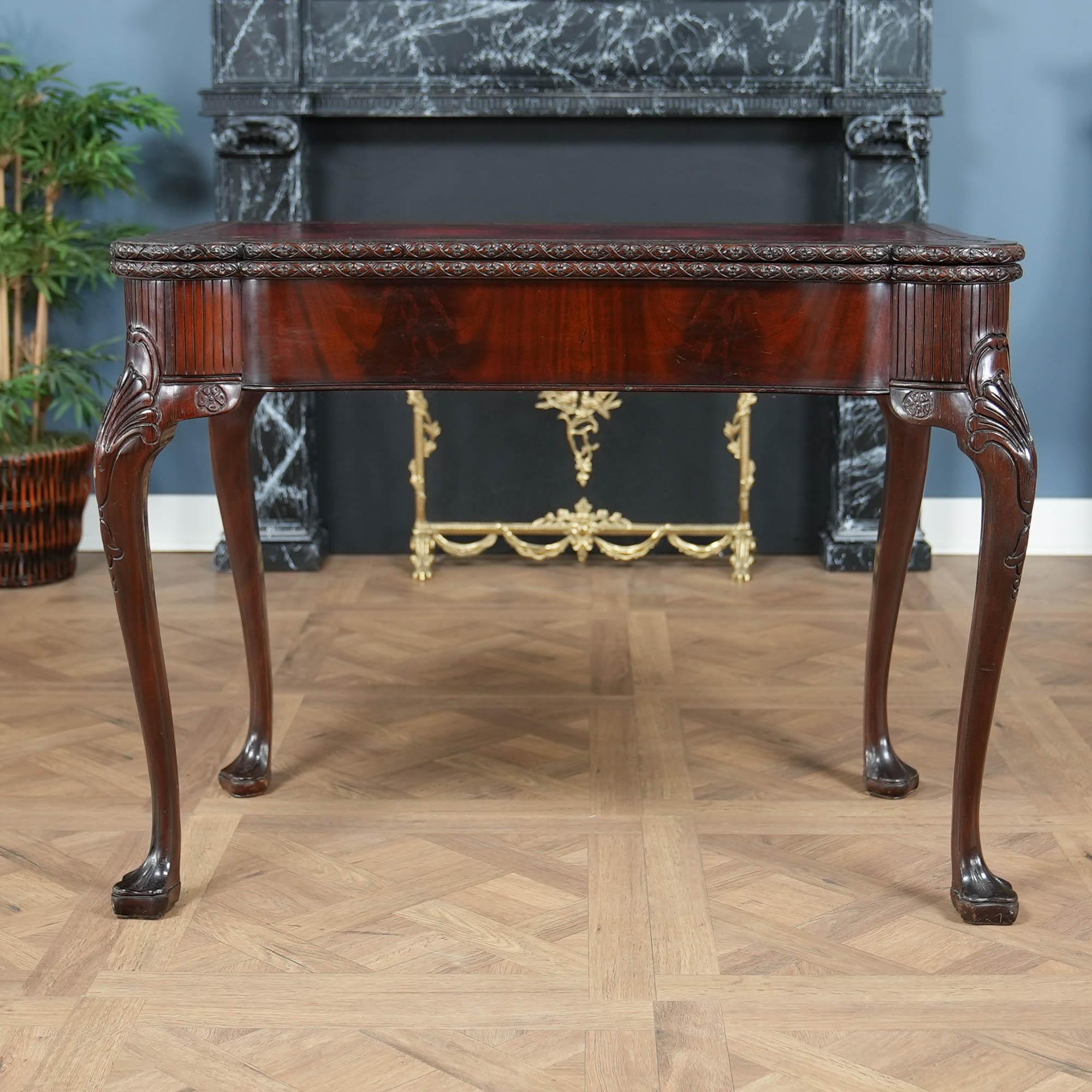 Cuir NVIN0574 Table de jeu à plateau en cuir vintage en vente
