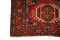 N.W. Persian Semi-Antique rug, Red Beige Sea-Green - 3'2" x 4'7"