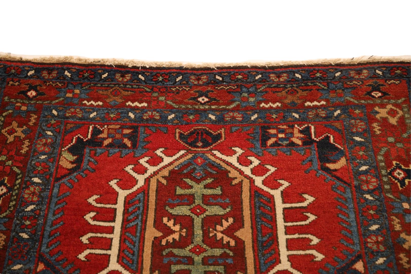 Wool N.W. Persian Semi-Antique rug, Red Beige Sea-Green - 3'2