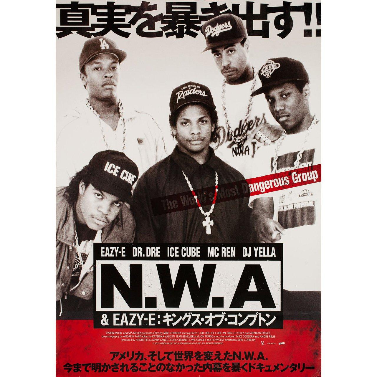 Original 2016 Japanese B1 poster for the film NWA & Eazy-E: Kings of Compton (NWA & Eazy-E: The Kings of Compton) directed by Mike Corbera / Andre Relis with Dr. Dre / Eazy-E / Ice Cube. Very good-fine condition, rolled. Please note: the size is