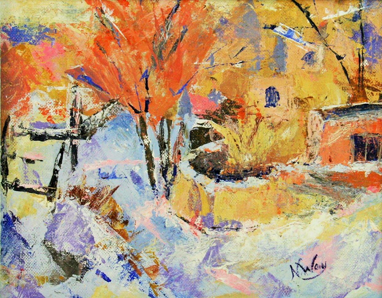N.Way Landscape Painting - French Impressionist Village Landscape