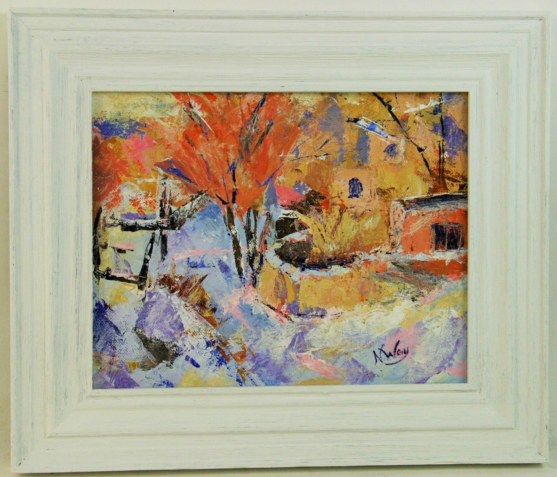 Paisaje de pueblo impresionista francés vintage - Painting de N.Way