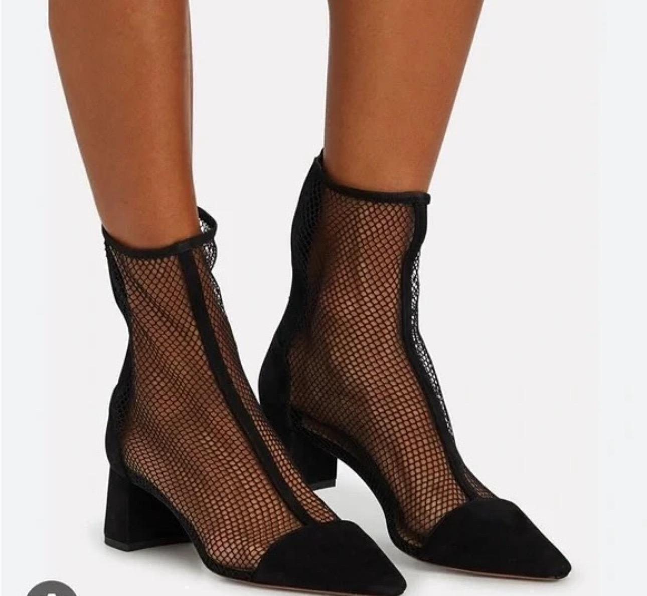 NWOB Aquazzura Botines de malla negra - Talla 41 en Nuevo estado para la venta en Krakow, PL