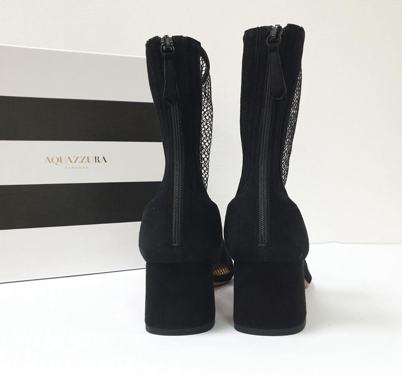 De las mujeres NWOB Aquazzura Botines de malla negra - Talla 41 en venta
