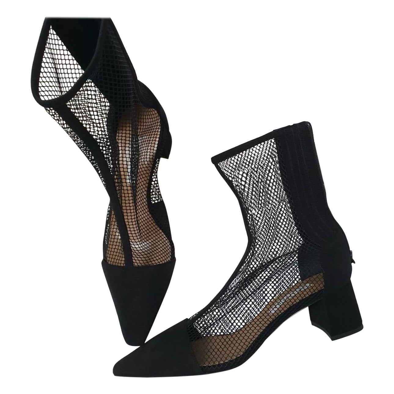 NWOB Aquazzura Botines de malla negra - Talla 41 en venta