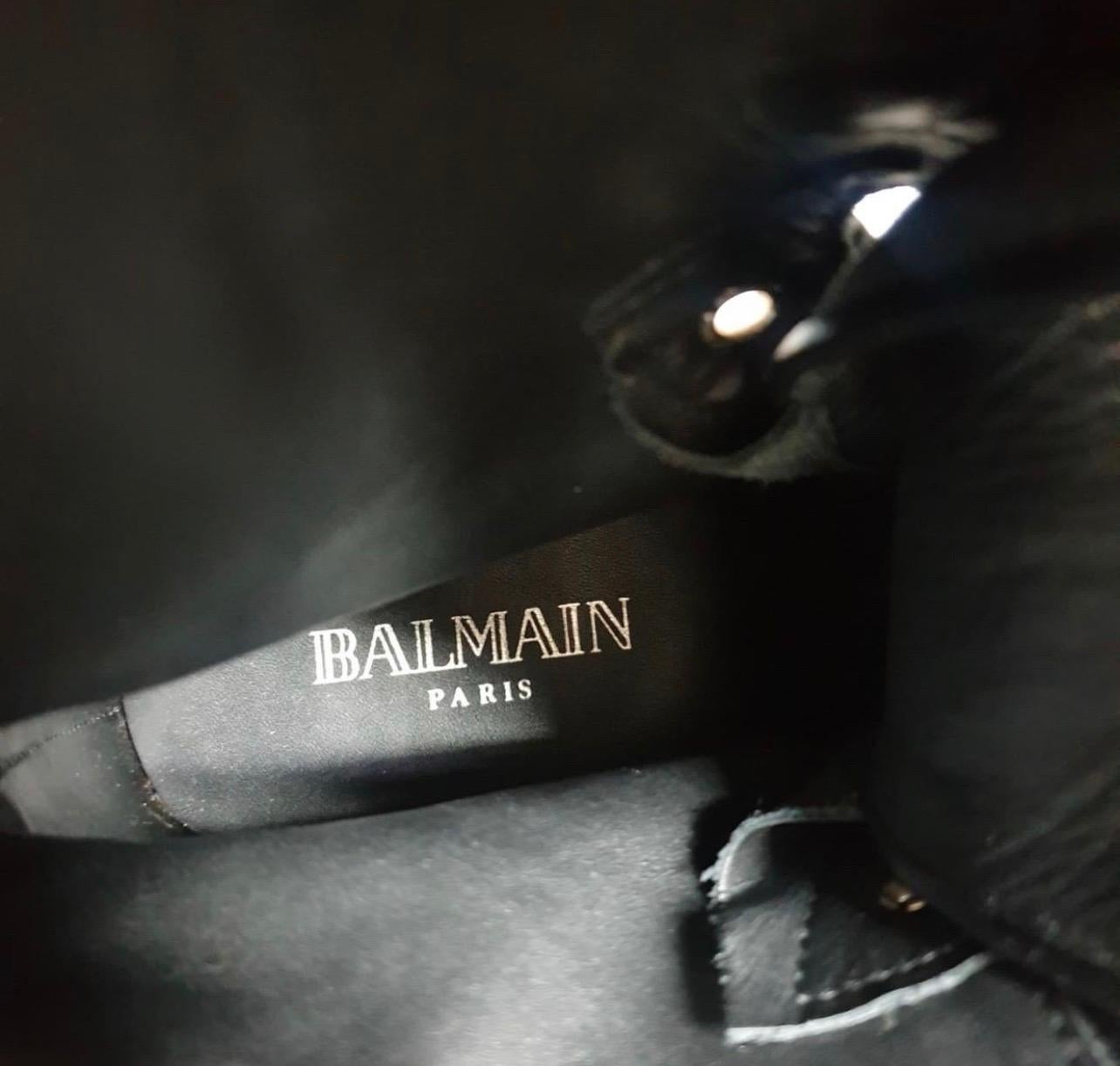 NWOB Balmain Gray Textile Combat Boots 2