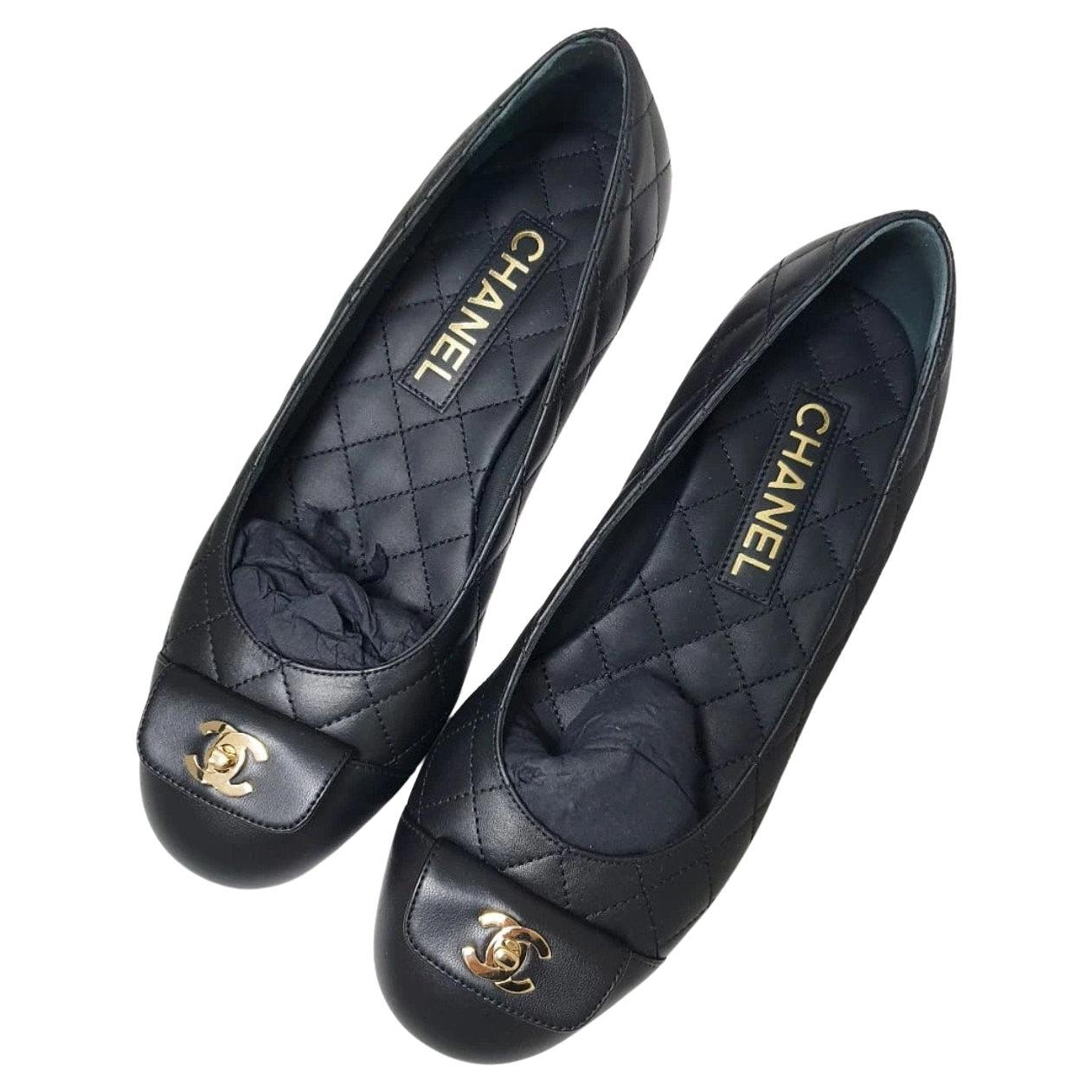 NWOB Chanel Leder Ballett Flats Sz.37 im Angebot