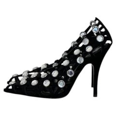 NWOB Die Attico 'Grid' Pumpe Schwarz Silber Heels Sz.38.5