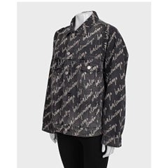NWOT Balenciaga Black Oversized Denim Jacket IT38/XXS