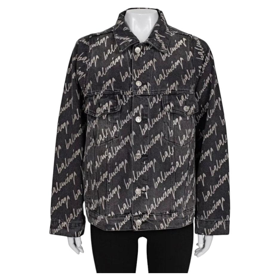 NWOT Balenciaga Black Oversized Denim Jacket IT38/XXS