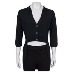 NWOT Chanel Black V-Neck Cardigan Never Worn Sz.42/XL
