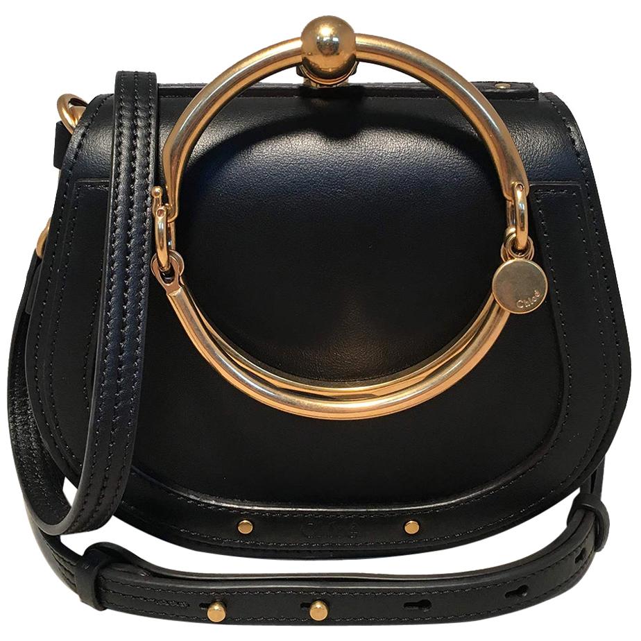 NWOT Chloe Nile Small Black Leather Bracelet Bag