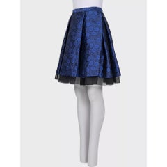 NWOT Christian Dior Blue Floral Silk Skirt - Sz M / 42